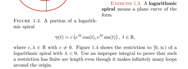 Solved EXERCISE 1.3. A logarithmic spiral means a plane | Chegg.com