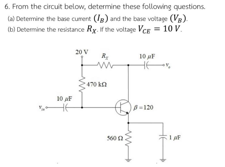 Solved 6. From The Circuit Below, Determine These Following | Chegg.com