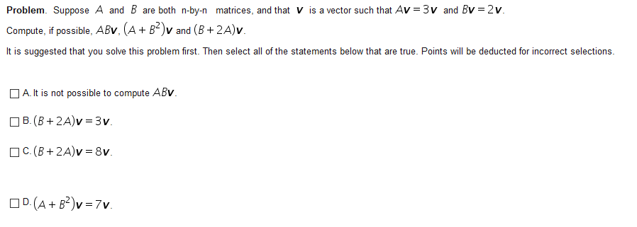 Solved Problem. Suppose A And B Are Both N-by-n Matrices, | Chegg.com