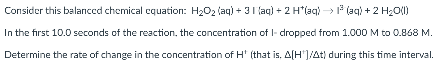 Solved Consider this balanced chemical equation: | Chegg.com