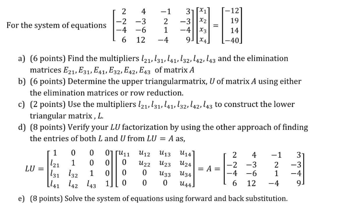 Solved For the system of equations | Chegg.com