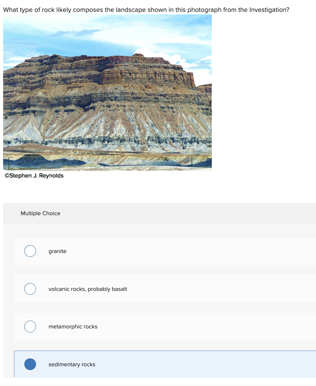 Solved What type of rock likely composes the landscape shown