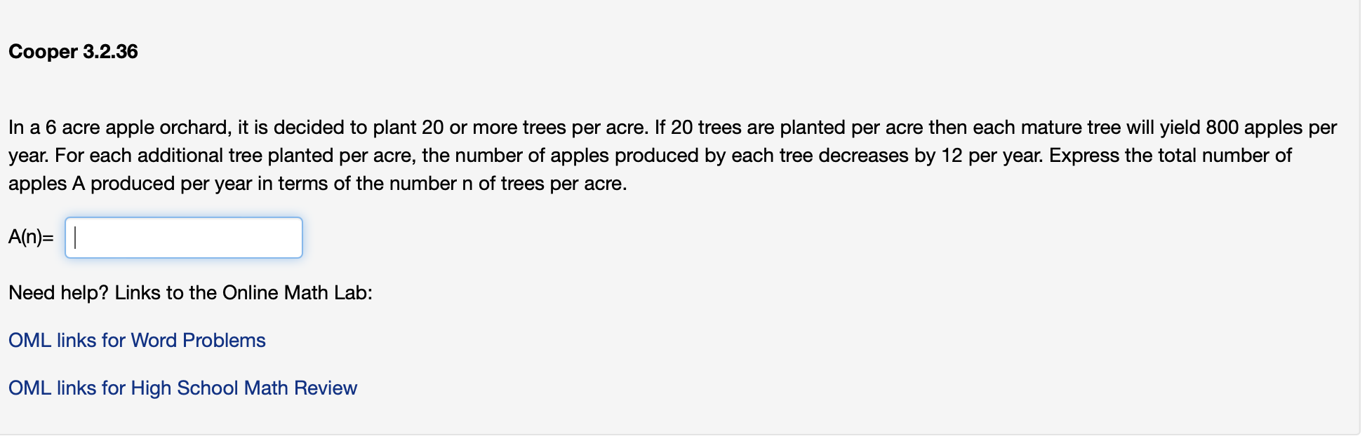 Solved In a 6 acre apple orchard, it is decided to plant 20 | Chegg.com