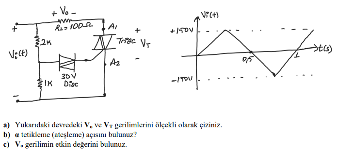 a) Draw the voltages Vo and VT in the above circuit | Chegg.com