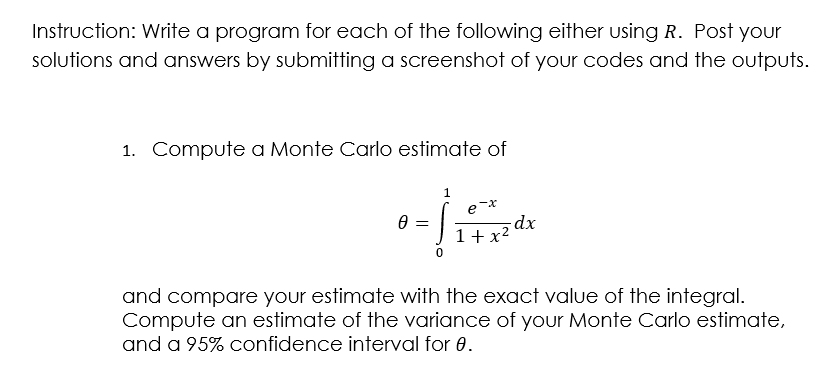 Solved Instruction: Write a program for each of the | Chegg.com