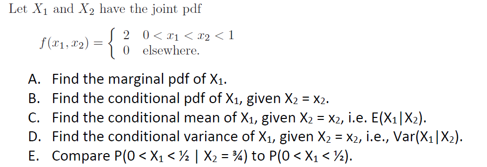 Solved Let X1 And X2 Have The Joint Pdf 2 0