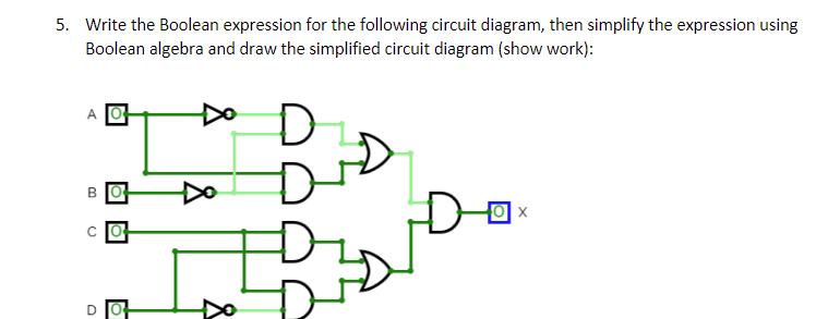 Solved 5. Write the Boolean expression for the following | Chegg.com