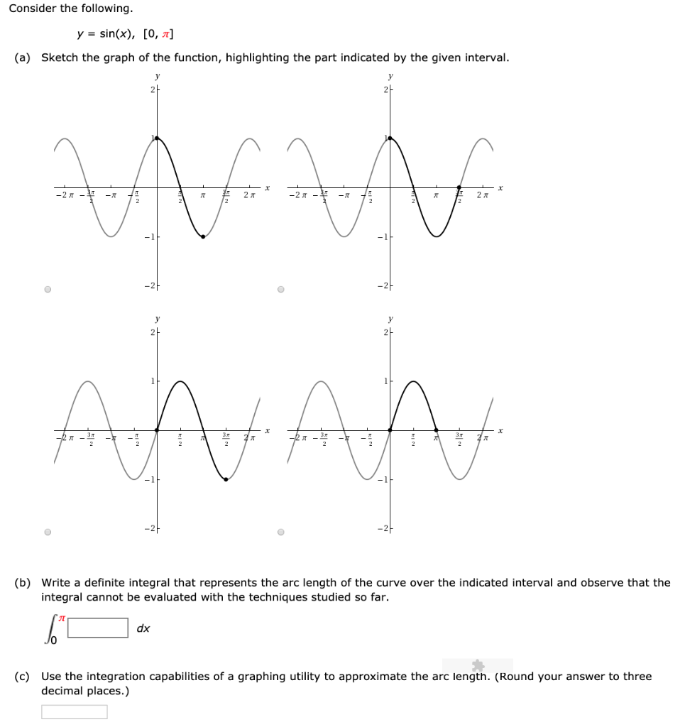 Solved Consider The Following Y Sin X 0 1 A Ske Chegg Com