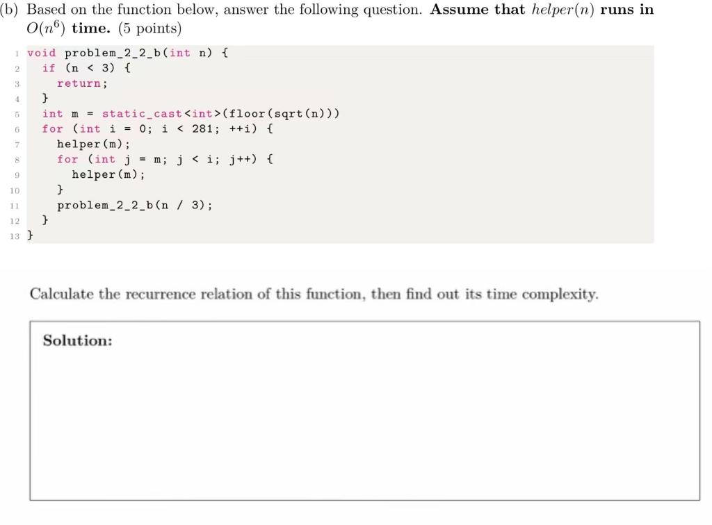 Solved (b) Based on the function below, answer the following | Chegg.com