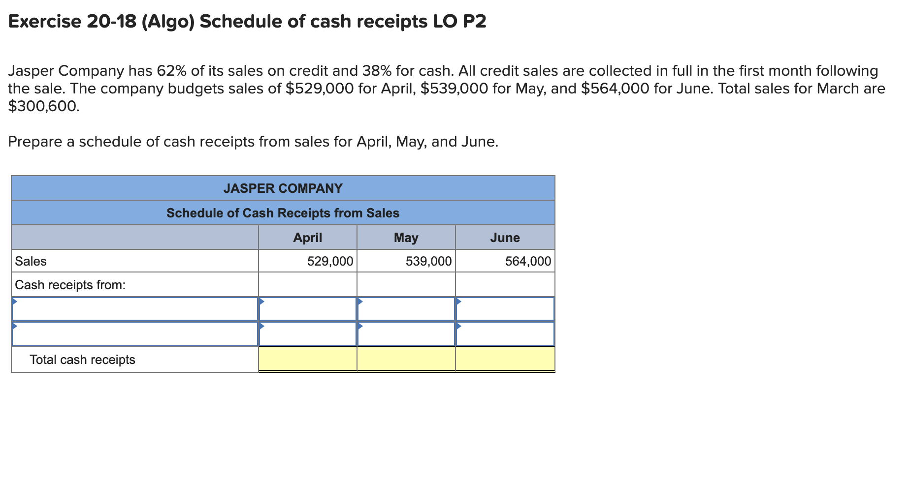 solved-exercise-20-18-algo-schedule-of-cash-receipts-lo-p2-chegg