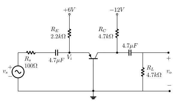 Solved For the given BJT amplifier circuit, please calculate | Chegg.com