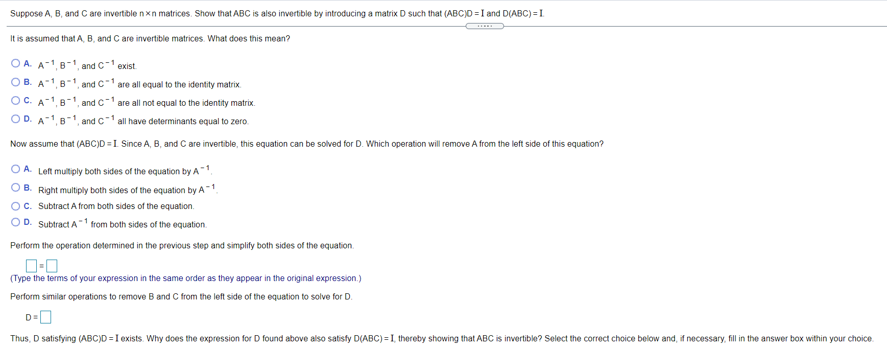 Solved Suppose A, B, And C Are Invertible Nxn Matrices. Show | Chegg.com