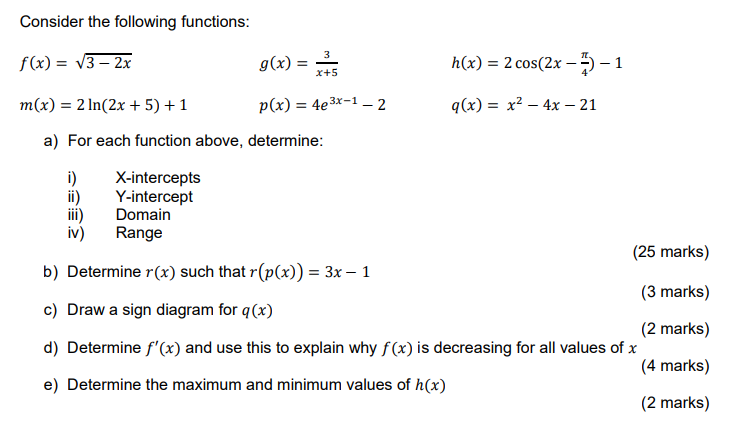 Solved Consider the following functions: 3 x+5 f(x) = 13 – | Chegg.com