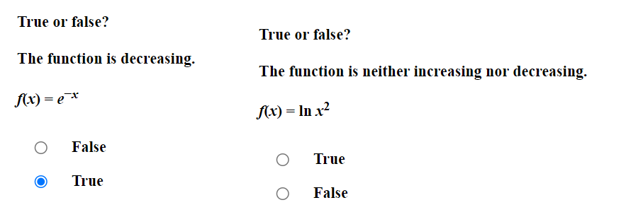Solved True or false? True or false? The function is | Chegg.com