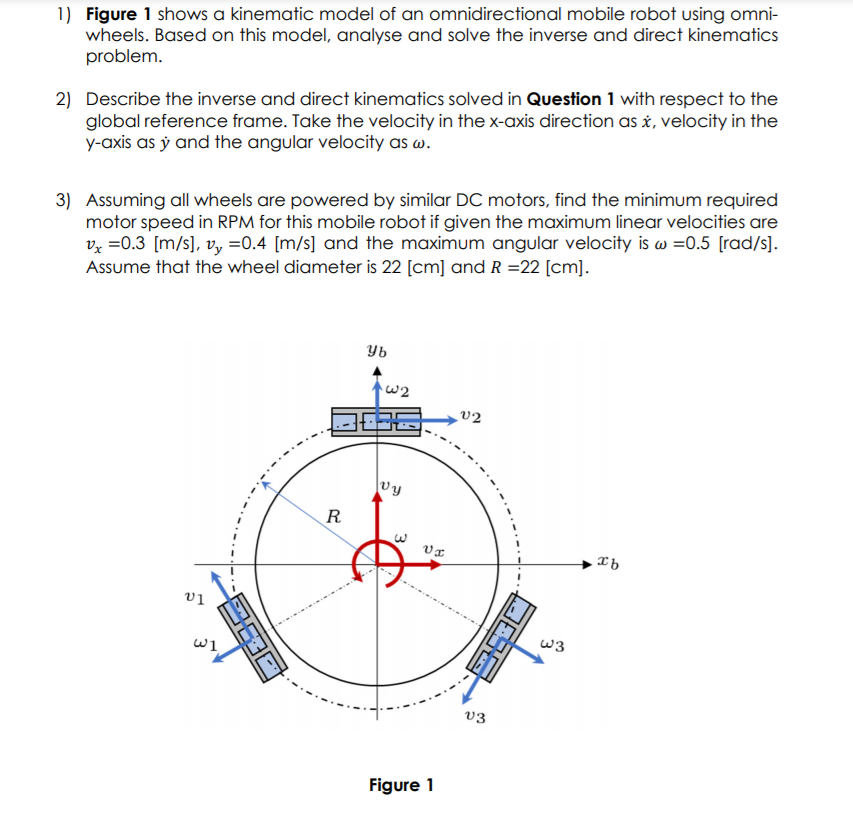 1) Figure 1 shows a kinematic model of an