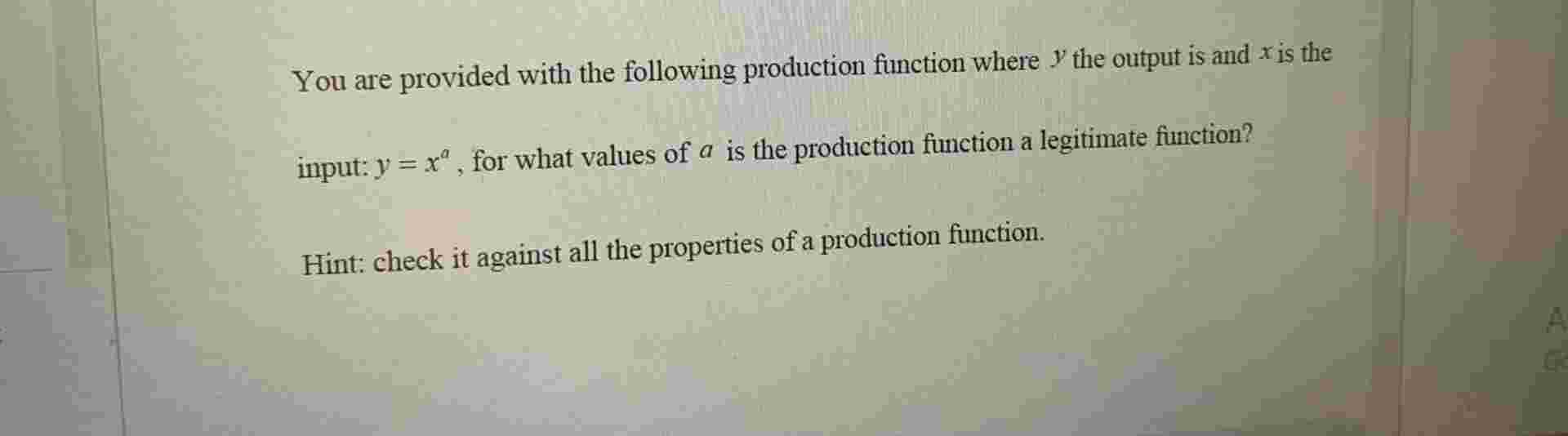 Solved You are provided with the following production | Chegg.com