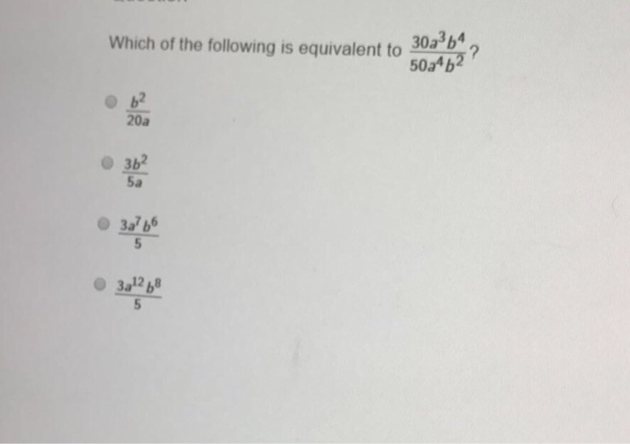 Solved Which of the following is equivalent to 30a^3 | Chegg.com