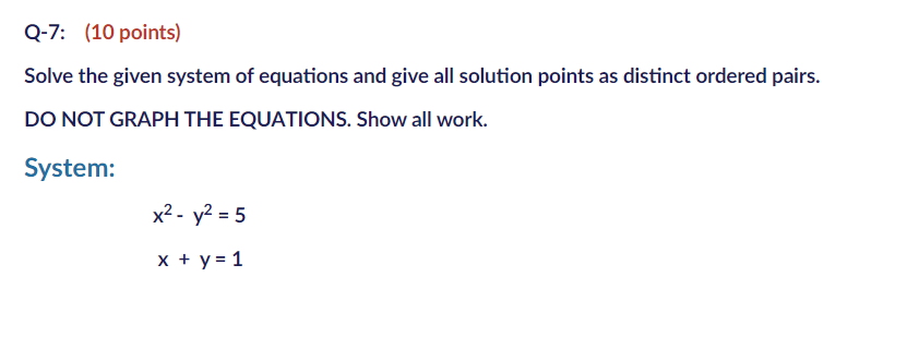 Solved Solve the given system of equations and give all | Chegg.com