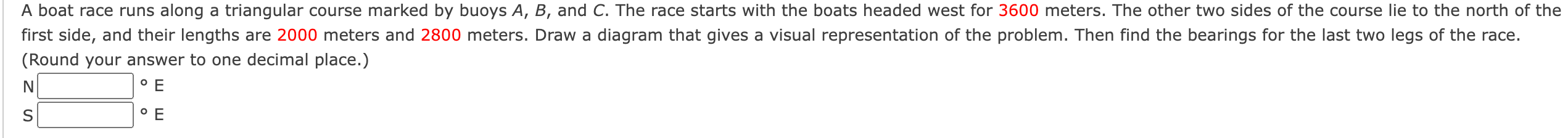 Solved A Boat Race Runs Along A Triangular Course Marked By | Chegg.com