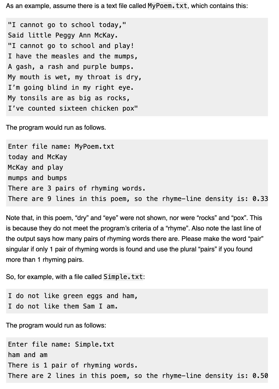 Solved rhymes.cpp Write a program that finds rhyming words | Chegg.com