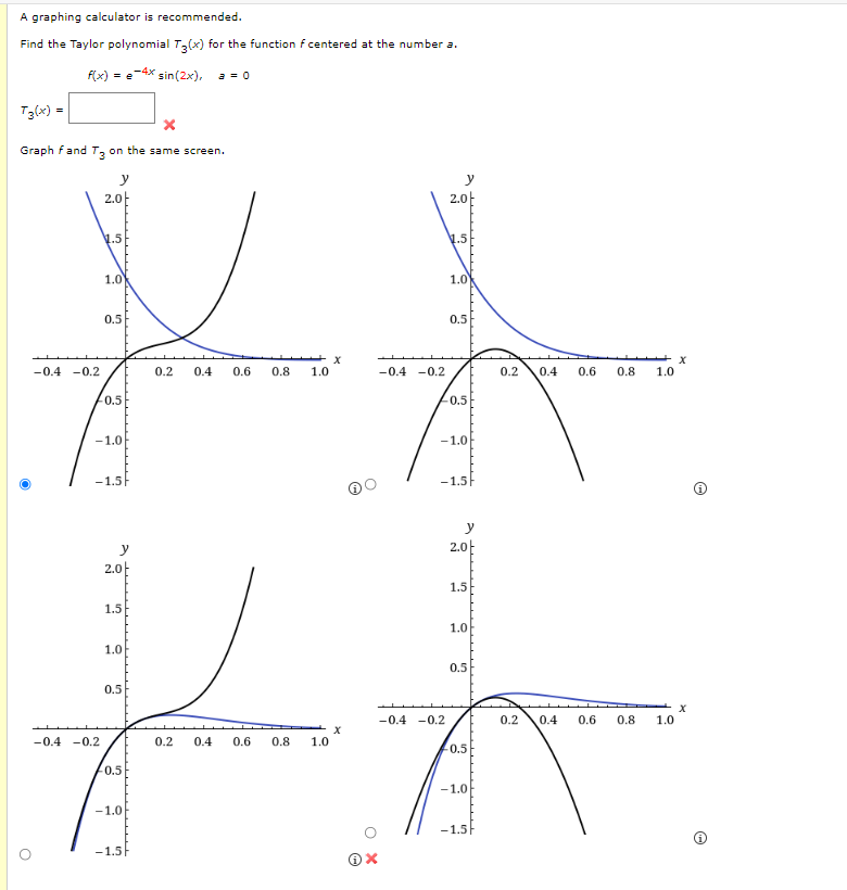 Solved A graphing calculator is recommended. Find the Taylor | Chegg.com