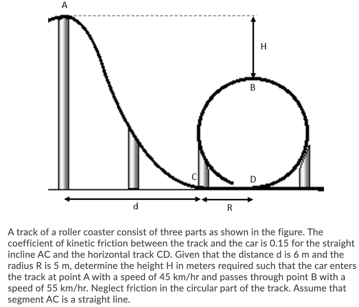 Solved A . B D d R A track of a roller coaster consist of Chegg