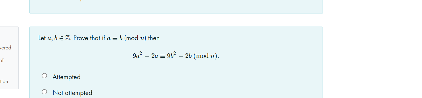 Solved Let A, B E Z. Prove That If A = B (mod N) Then Vered | Chegg.com