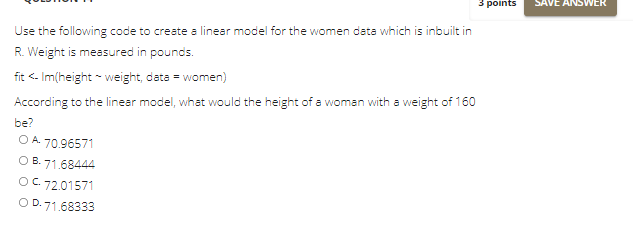 Solved 3 points ANSWER Use the following code to create a | Chegg.com