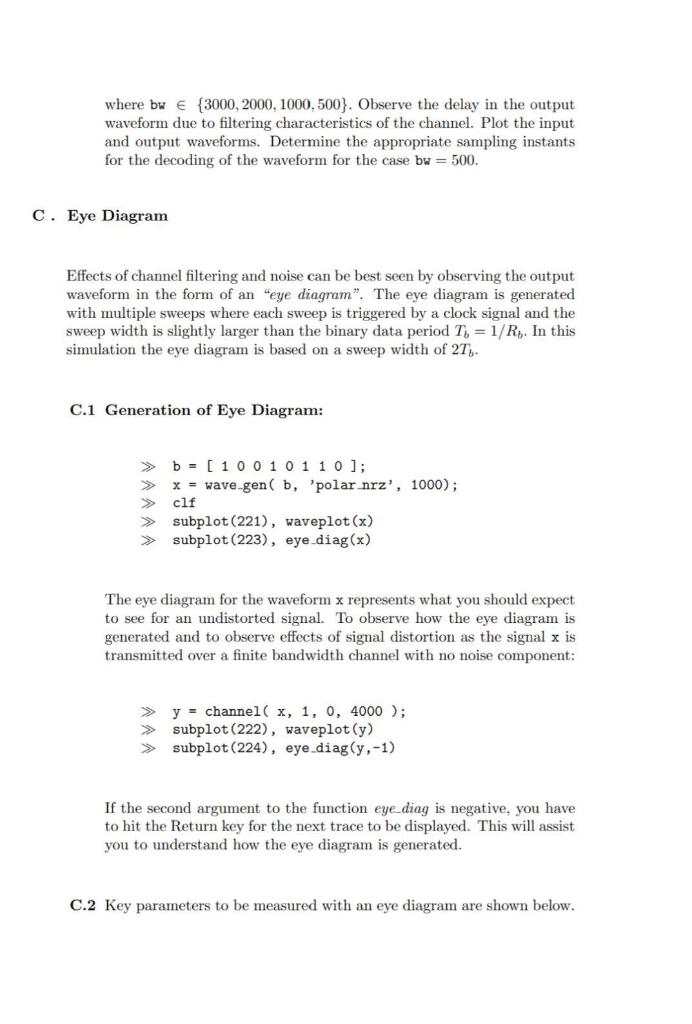EXPERIMENT 2 BINARY SIGNALLING FORMATS JECTIVES In | Chegg.com