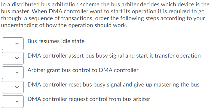 Solved In A Distributed Bus Arbitration Scheme The Bus 