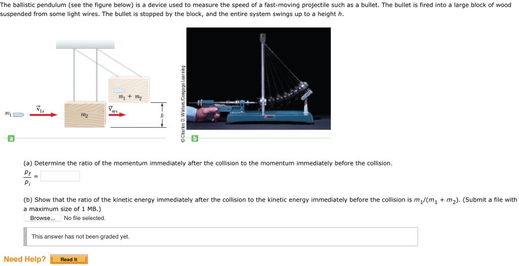 Solved The ballistic pendulum (see the figure below) is a | Chegg.com
