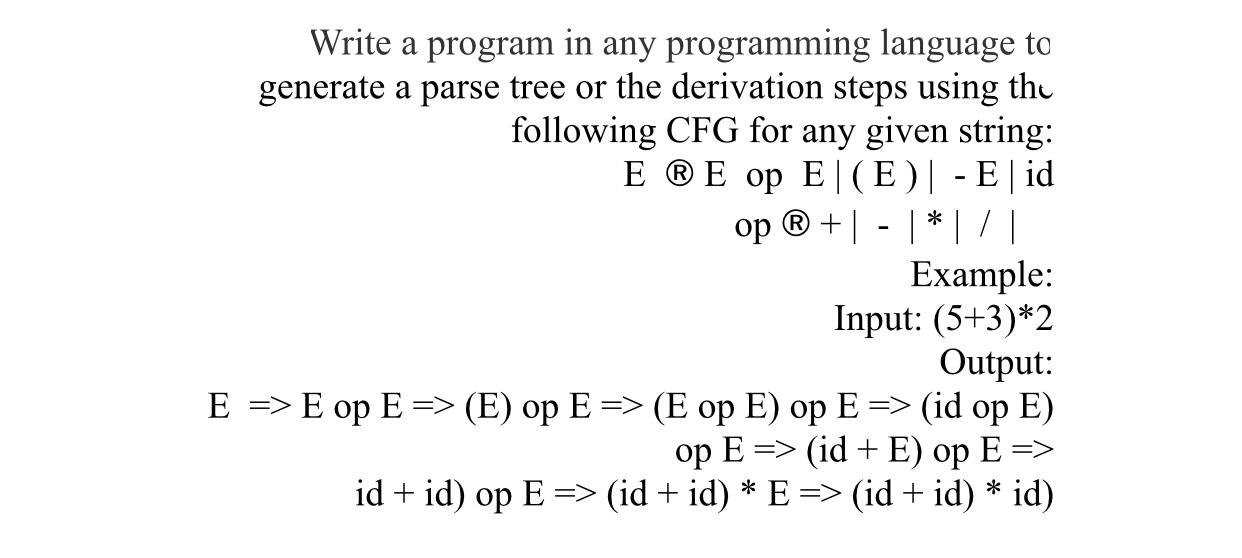 Solved Write a program in any programming language to | Chegg.com