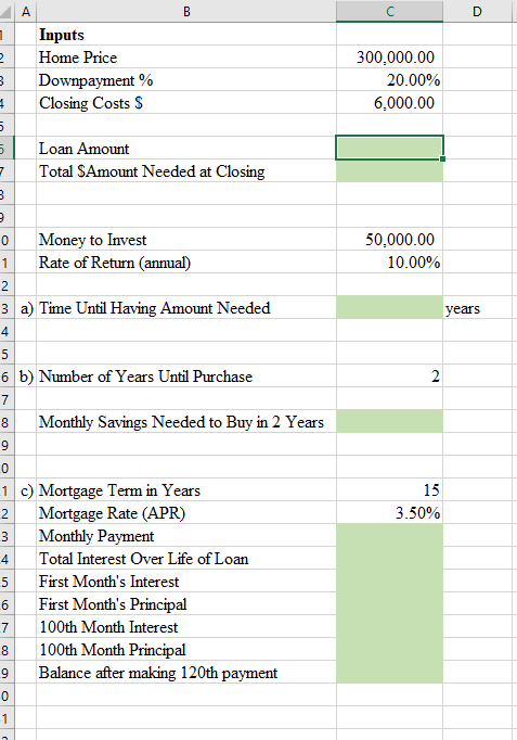 Solved \begin{tabular}{|l|l|r|r|} \hline & A & | Chegg.com