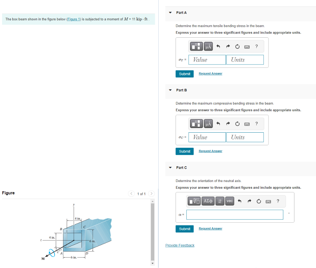 The Box Beam Shown In The Figure Below Is Subjected | Chegg.com