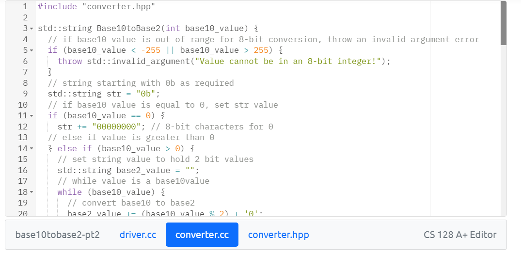 Solved My code isn't working for negative numbers, | Chegg.com