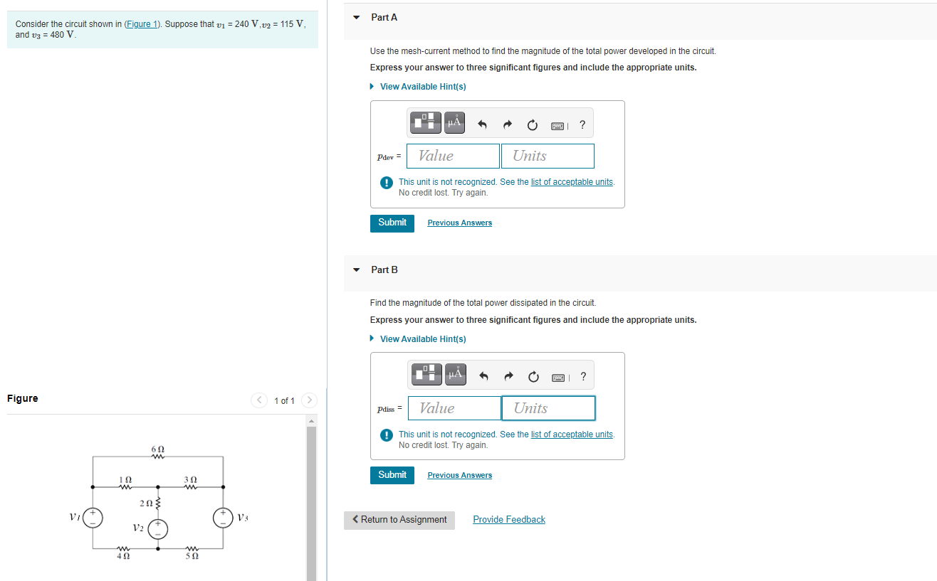Solved Part A Consider the circuit shown in (Figure 1). | Chegg.com