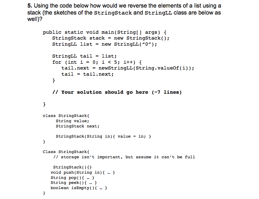 Solved 5. Using the code below how would we reverse the | Chegg.com