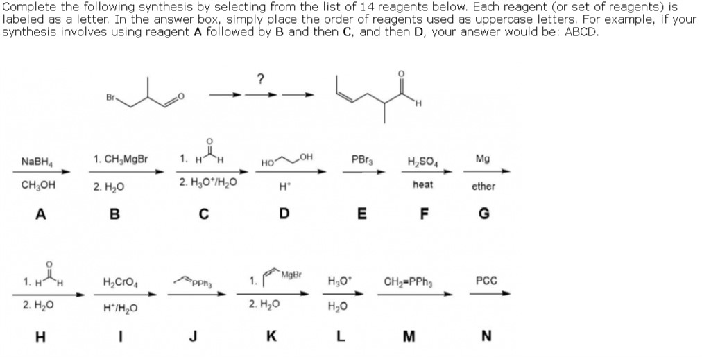 Solved Complete The Following Synthesis By Selecting From | Chegg.com