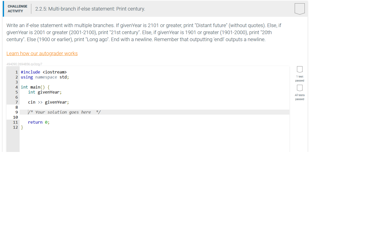 Solved Write an if-else statement with multiple branches. If | Chegg.com