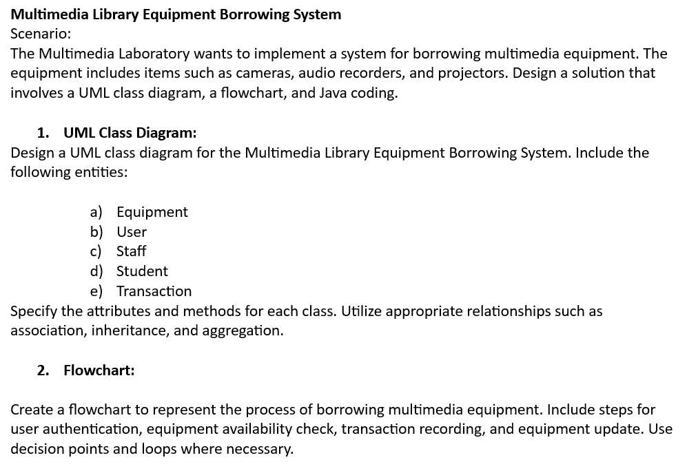 Multimedia Library Equipment Borrowing System