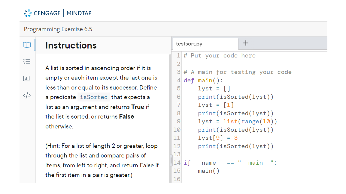 Solved ∵ Cengage ∣ Mindtap Programming Exercise 