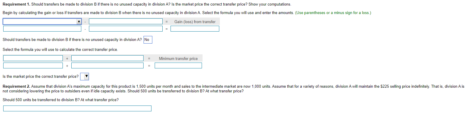 Solved Requirements Data table 1. Should transfers be made | Chegg.com
