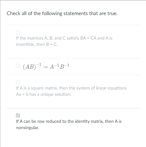 Solved Check all of the following statements that are true