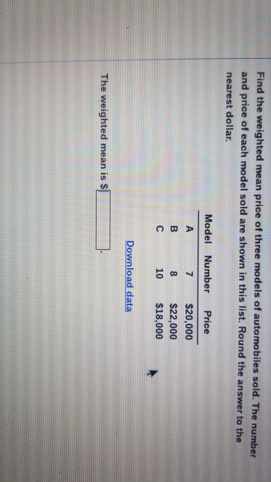 solved-find-the-weighted-mean-price-of-three-models-of-chegg