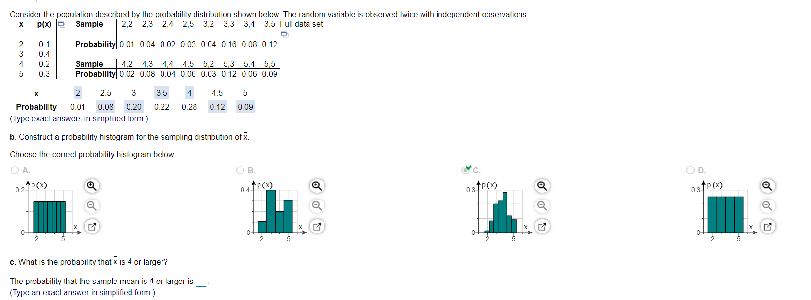 Solved Consider the population described by the probability | Chegg.com