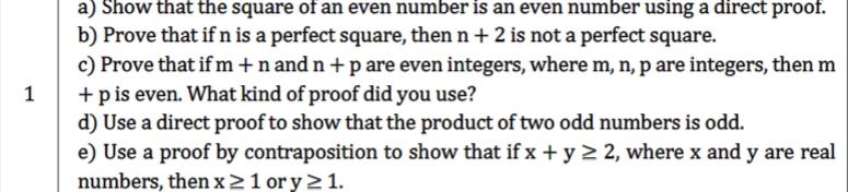 Solved 1 a) Show that the square of an even number is an | Chegg.com