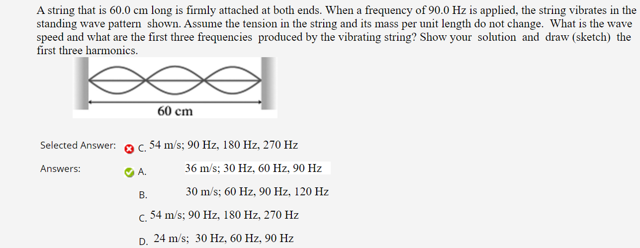 Solved A string that is 60.0 cm long is firmly attached at | Chegg.com