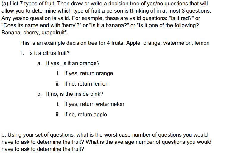 Solved (a) List 7 types of fruit. Then draw or write a | Chegg.com