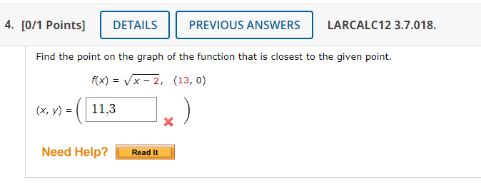 Solved Find the point on the graph of the function that is | Chegg.com