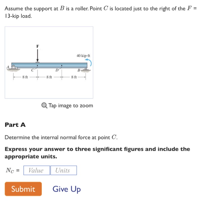 Solved Assume the support at B is a roller. Point C is | Chegg.com